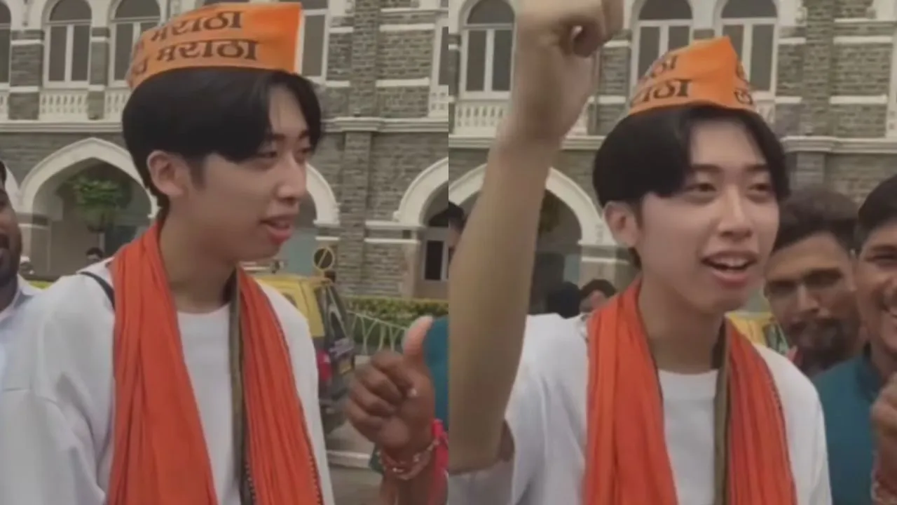 foreigner-joins-ek-maratha-lakh-maratha-slogans-in-mumbai-video-leaves-internet-buzzing-with-reactions