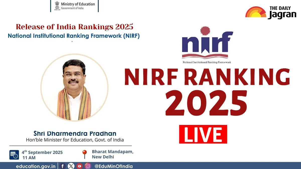 NIRF Ranking 2025 OUT Live Updates: List Of Top Institutes, Engineering, Medical, Management & Others Released At nirfindia.org