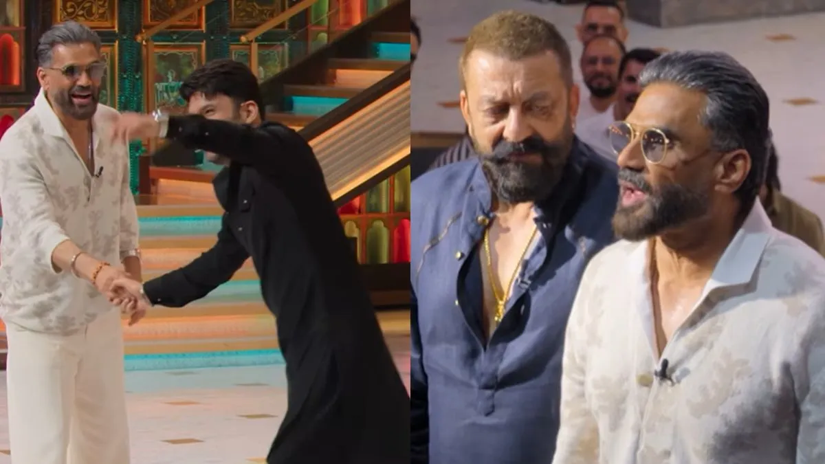 fan-brings-both-wife-and-girlfriend-to-the-great-indian-kapil-show-sanjay-dutt-and-suniel-shetty-laugh-out-loud