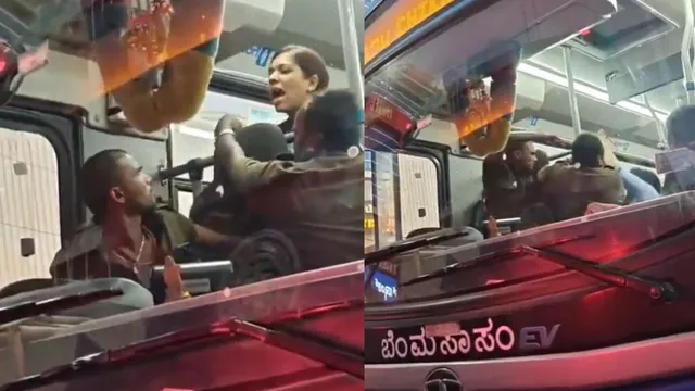 bengaluru-bmtc-bus-driver-and-woman-passenger-argue-exchange-slaps-in-viral-video-police-step-in