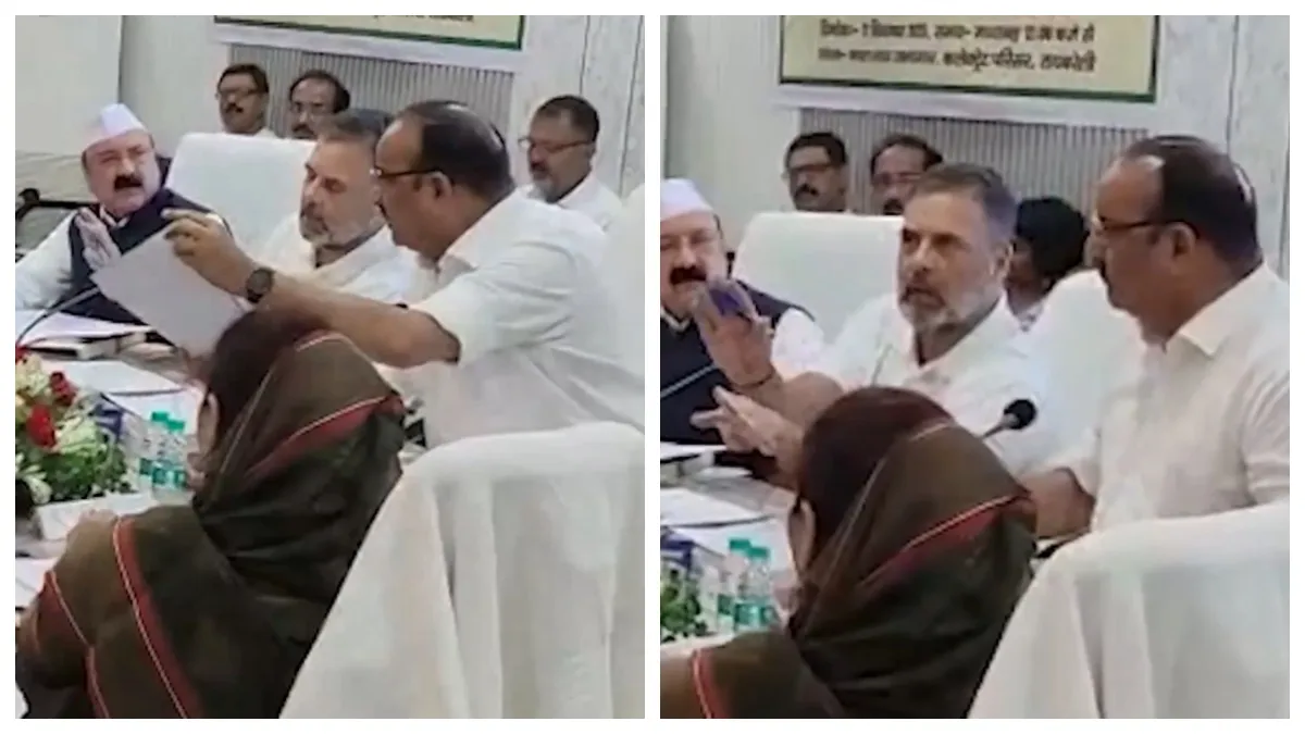 rahul-gandhi-up-minister-dinesh-pratap-singh-engage-in-heated-argument-at-rae-bareli-meeting-not-bound-to-listen-to-watch