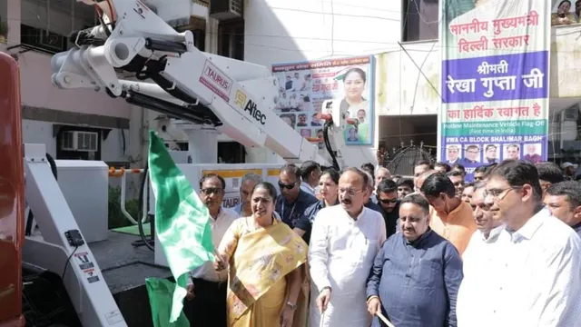 cm-rekha-gupta-flags-off-hotline-van-boosts-roads-water-and-education-projects-across-delhi
