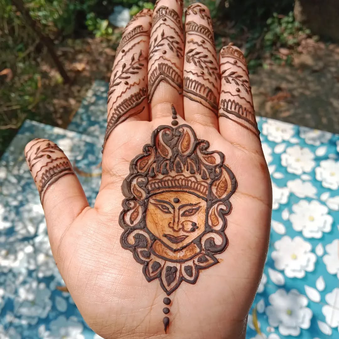 Goddess Durga Mehndi Design