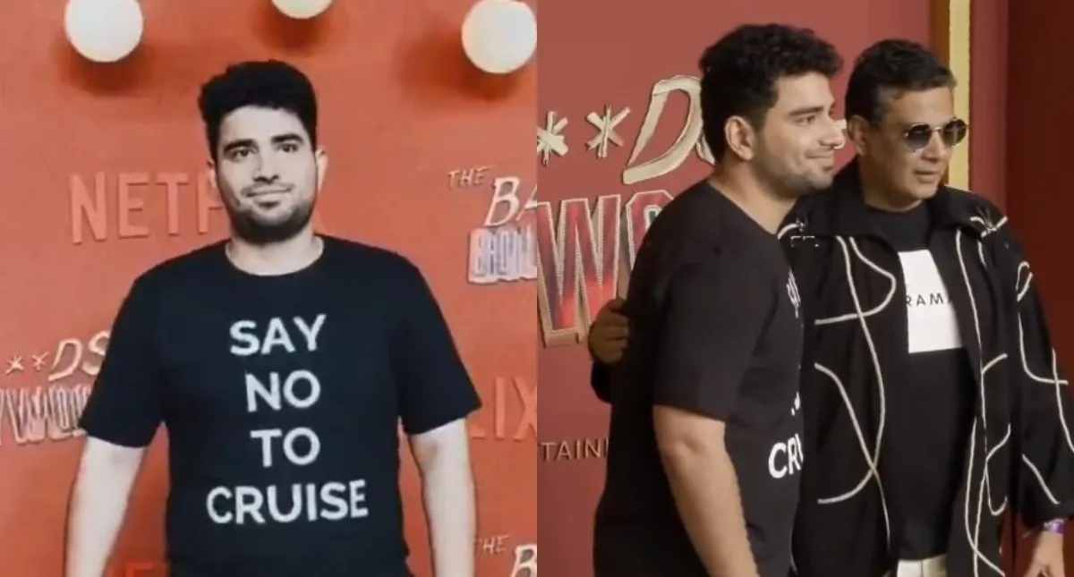 did-samay-raina-take-a-dig-at-aryan-khan-cruise-drug-case-at-the-bads-of-bollywood-premiere-his-tshirt-grabs-attention