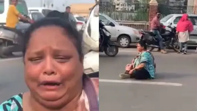 gujarat-woman-blocks-road-in-vadodara-after-getting-4-golgappas-instead-of-6-video