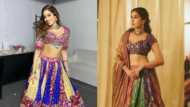 celebrity-inspired-lehenga-designs-for-garba-night-janhvi-kapoor-sara-ali-khan-and-others