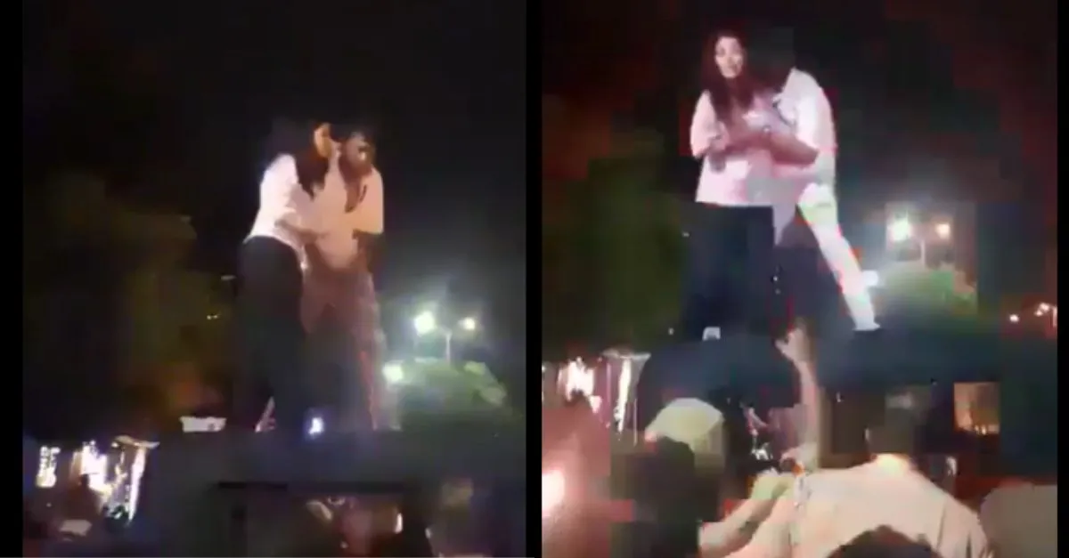 video-eloping-couple-climbs-atop-police-jeep-performs-obscene-acts-in-kota-rajasthan-detained