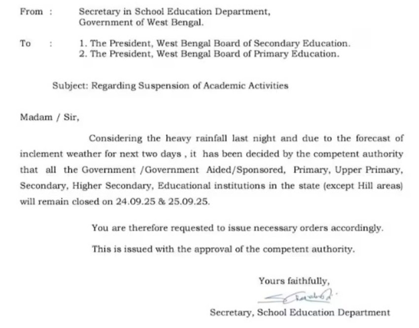WB School Holiday