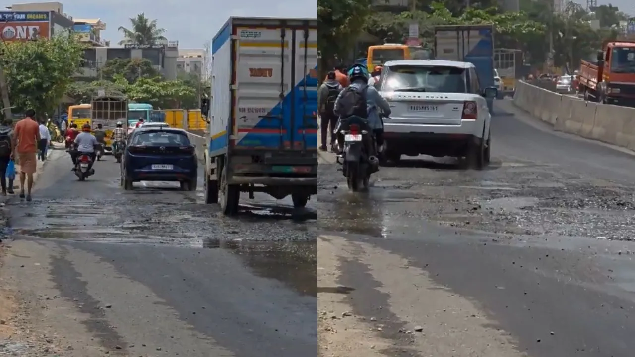 bengaluru-road-collapses-in-just-48-hours-of-repair-leaving-commuters-furious-video