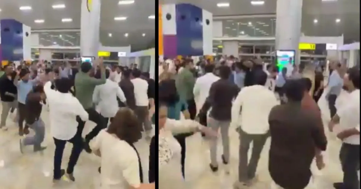 navratri-spirit-at-goa-airport-passengers-perform-garba-amid-5hour-flight-delay-airline-staff-joins-watch