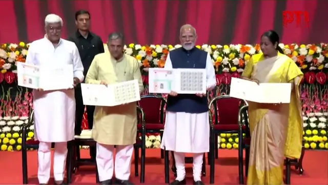 pm-modi-attends-rss-centenary-celebrations-in-presence-of-mohan-bhagwat-hindutva-durga-puja-celebrations