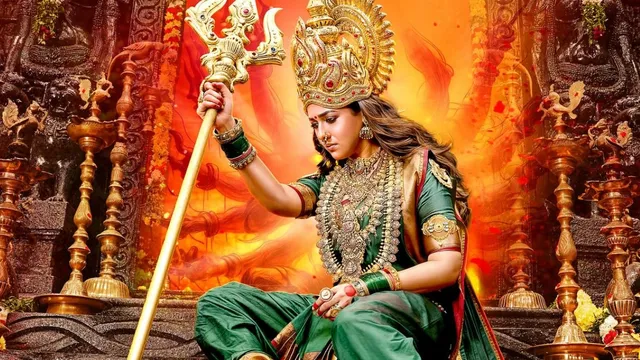 mookuthi-amman-2-nayanthara-first-look-from-upcoming-telugu-movie-unveiled-on-dussehra-fans-celebrate-her-divine-return-as-goddess