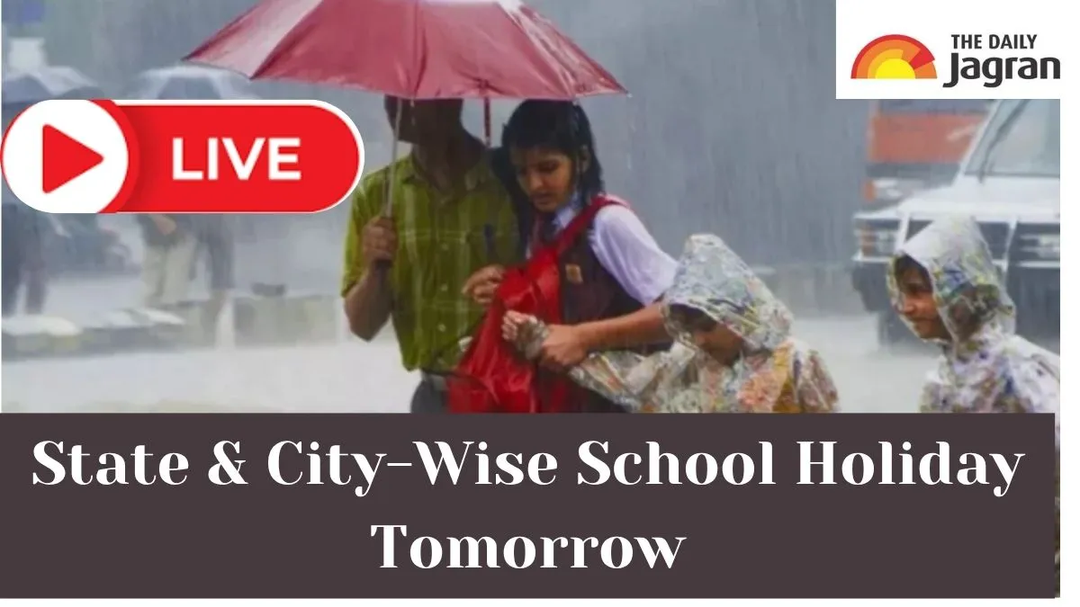 School Holiday Tomorrow (Tuesday) Live: Check State And City-Wise Schools Holiday Due To Heavy Rainfall & Festivals

