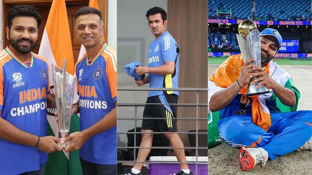 rohit-sharma-credits-rahul-dravid-for-indias-champion-trophy-2025-title-success-head-coach-gautam-gambhir-rohit-statement-on-t20-world-cup-2024-win