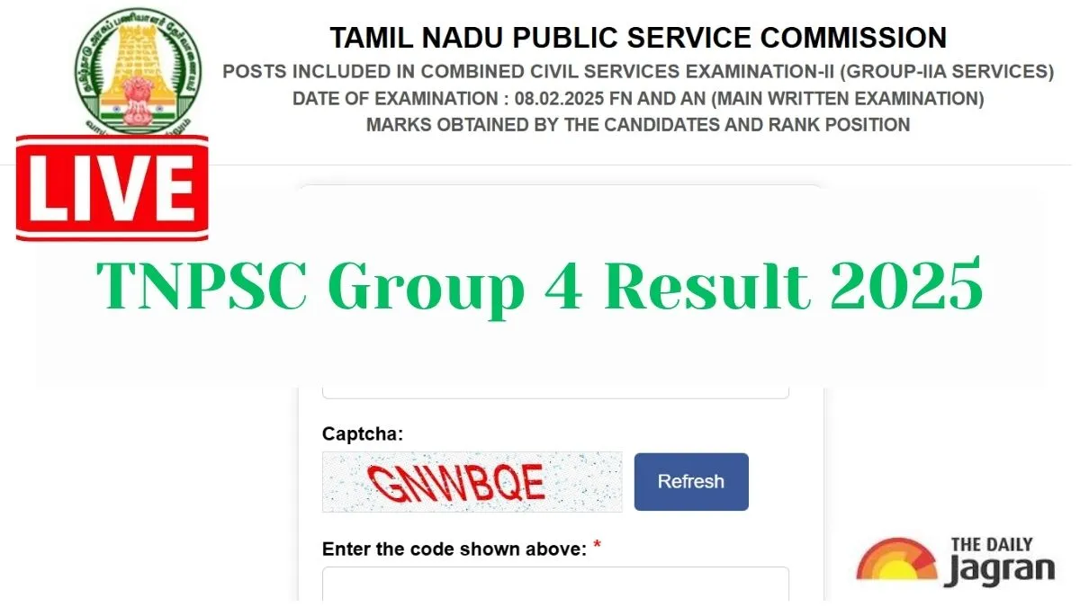 TNPSC Group 4 Result 2025 Date Live Updates: Prelims Merit List Expected Soon At tnpsc.gov.in; Check Steps To Download & Other Details
