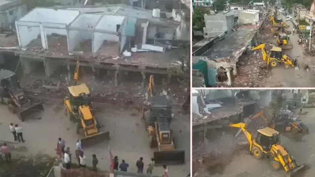 gujarat-admins-bulldozer-action-in-bahiyal-after-garba-stonepelting-190-structures-targeted