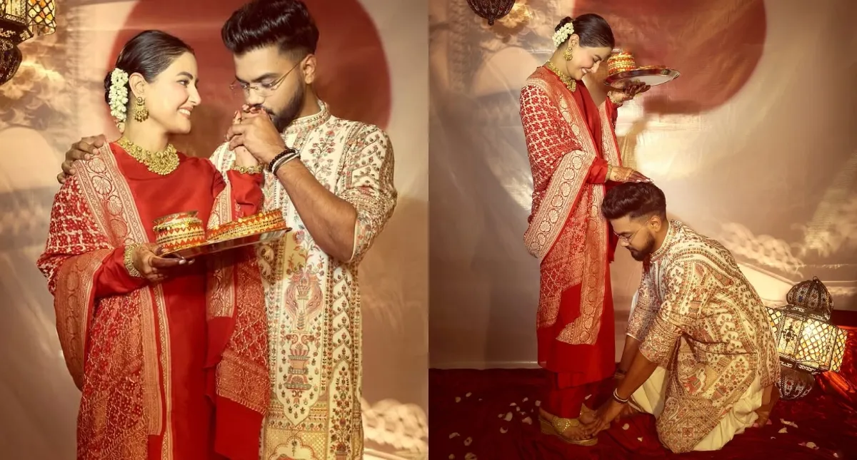 hina-khan-husband-rocky-jaiswal-touches-her-feet-as-the-couple-celebrate-first-karwa-chauth-after-marriage