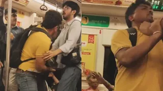 ‘Asli Mard Hai Toh Bahar Mil’: Man Throws Punches, Kicks And Tears Shirt Of Fellow Passenger Inside Delhi Metro | VIDEO