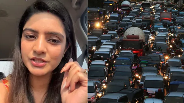 gurgaon-woman-stuck-for-hours-in-traffic-amid-diwali-pleads-please-allow-work-from-home-in-viral-video
