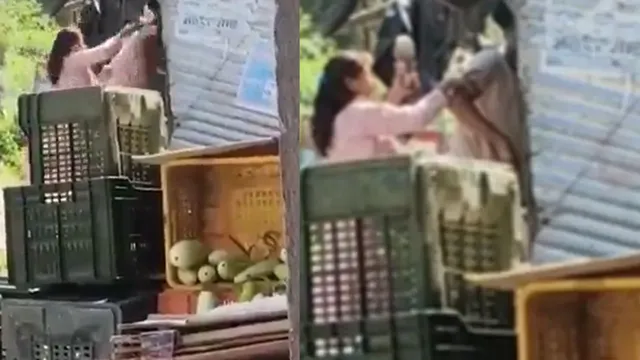 uttarkashi-woman-publicly-thrashes-man-with-slipper-for-allegedly-misbehaving-with-her-daughter-watch-viral-video