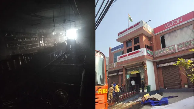 bandhu-super-mart-fire-blaze-controlled-in-new-palam-vihar-no-casualties