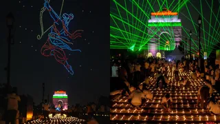 Delhi Deepotsav 2025: Viral Videos Show Kartavya Path Glowing With 1.51 Lakh Diyas And Spectacular Drone Show | Watch