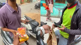 Man Orders Sweets From Blinkit, Zepto And Swiggy And Gifts Them Back To Delivery Workers; Viral Video Wins Hearts