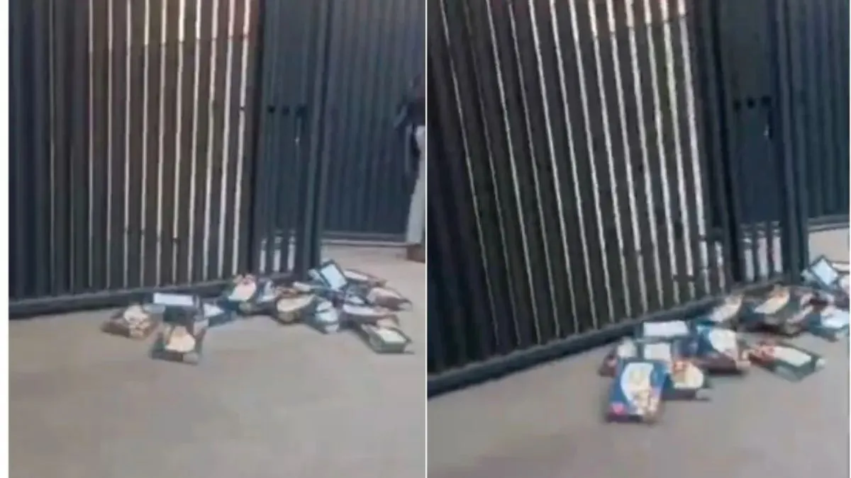 viral-video-employees-furious-over-soan-papdi-diwali-gift-throw-sweet-boxes-at-company-gate