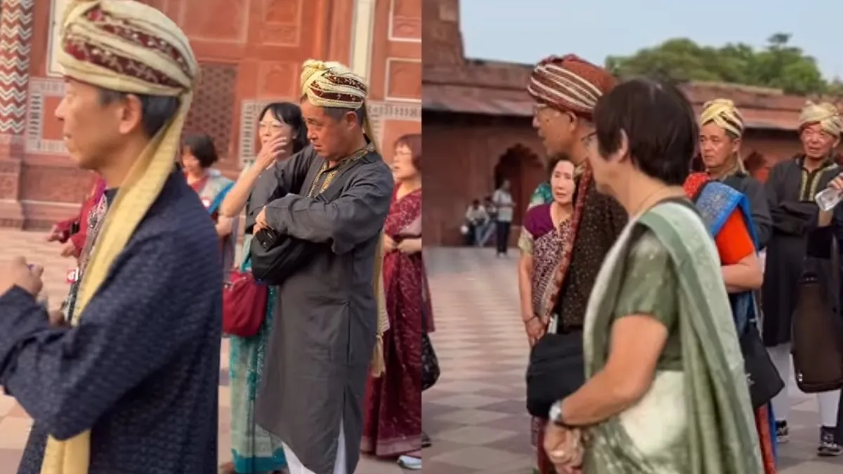 tourists-visit-taj-mahal-wearing-indian-wedding-outfits-netizens-ask-kis-ki-shadi-ho-rahi-hain-viral-video