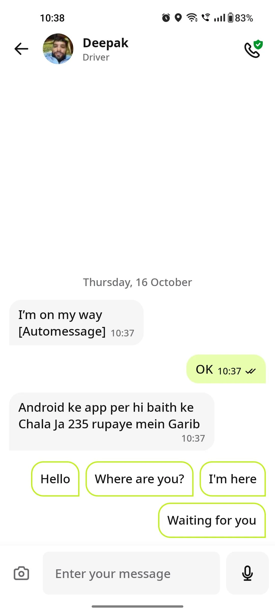 Cab driver behaviour reddit post