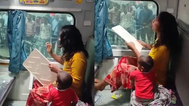 furious-woman-breaks-train-window-after-losing-purse-claims-rpf-failed-to-help-mera-purse-chahiye-baat-khatam