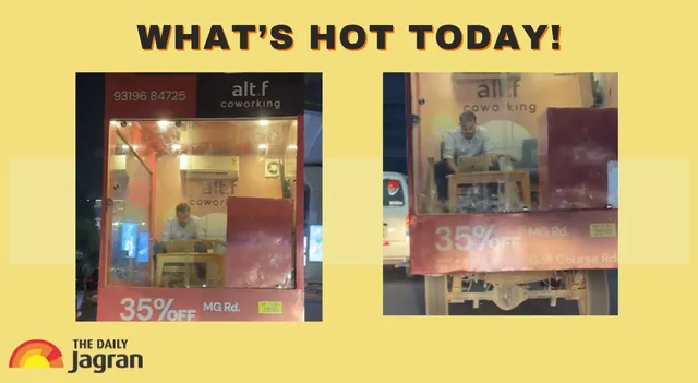 gurugram-man-works-from-glass-walled-moving-truck-during-traffic-jam-internet-calls-it-peak-gurgaon-vibe-whats-hot-today