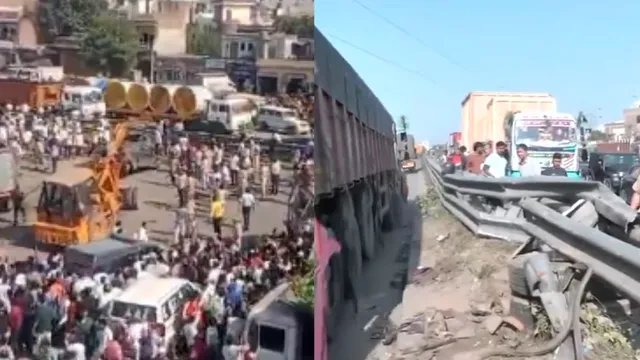 rajasthan-truck-accident-many-killed-several-injured-after-truck-overturns-into-vehicles-near-loha-mandi-in-jaipur-video