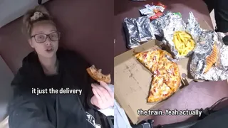 Foreign Woman Amazed After Getting Pizza And Fries Delivered On Moving Indian Train, Internet Can’t Stop Reacting