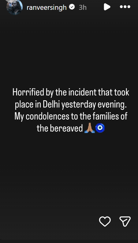 Ranveer Singh on delhi blast 