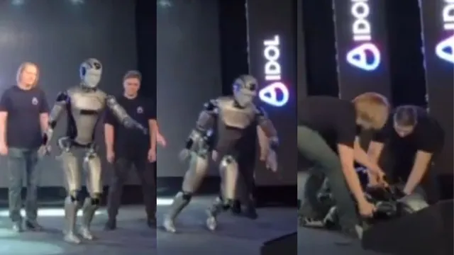 ai-robotics-belong-to-elon-musk-and-china-roast-russia-first-humanoid-robot-aidol-viral-video-onstage-fall