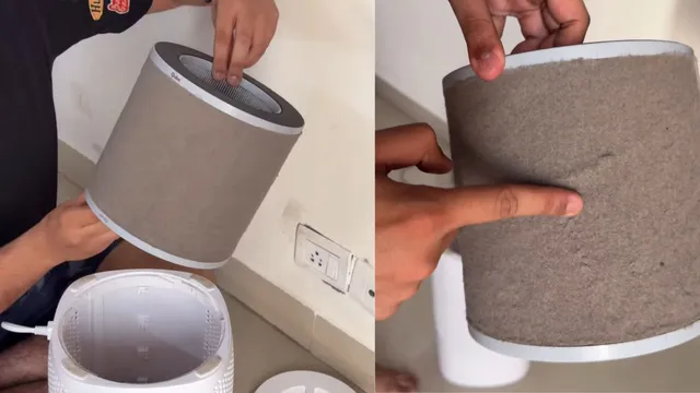 apne-hi-karmo-ki-saza-hai-delhi-mans-new-air-purifier-turns-black-in-just-two-weeks-amid-rising-aqi-viral-goes-viral