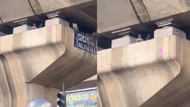 bengaluru-man-found-sleeping-inside-flyover-pillar-police-reacts-as-video-goes-viral