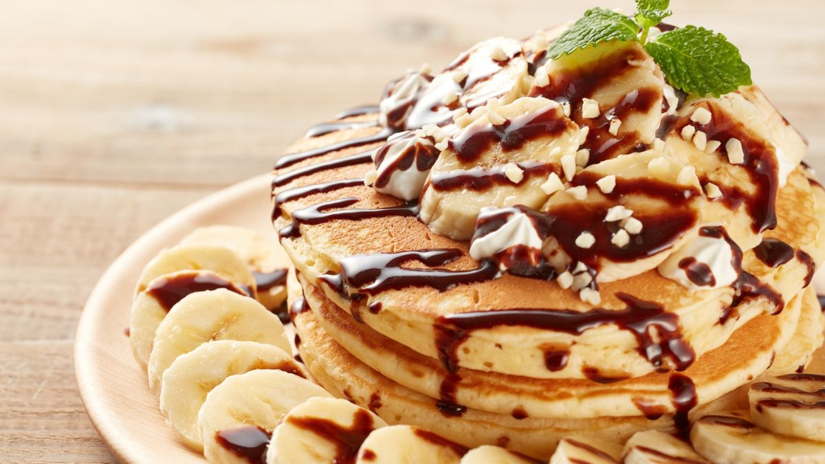Banana Chocolate Pancakes For Kids 