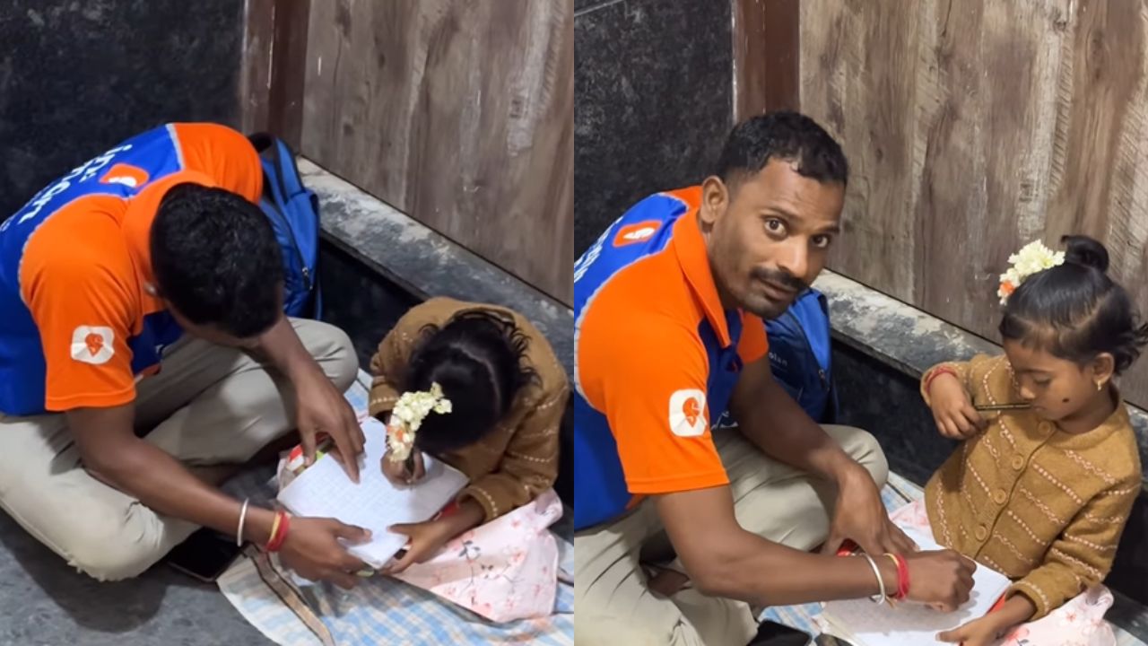 Swiggy Dad Teaches Daughter During Delivery Breaks, Viral Video Sparks Massive Love Online