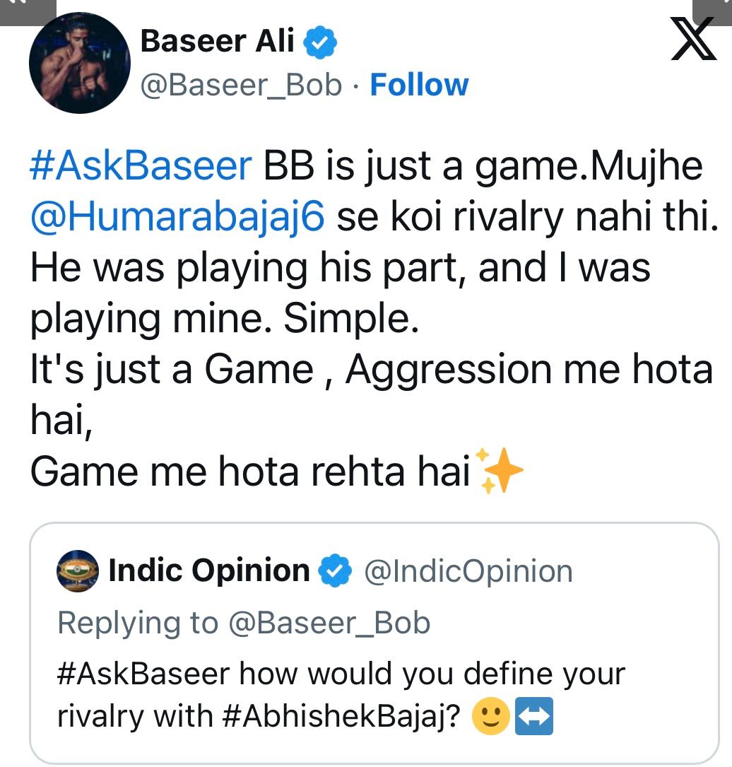 Baseer ali on BB19 abhishek rivalry
