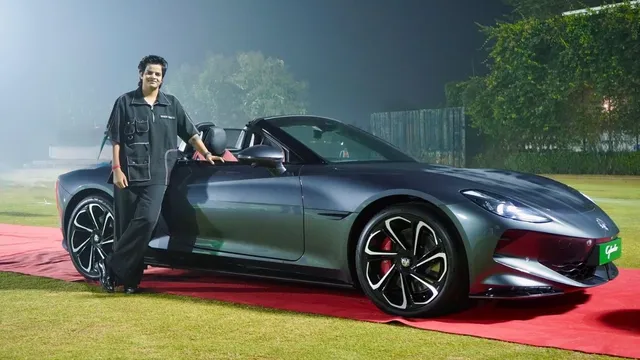 indian-cricketer-shafali-verma-takes-delivery-of-mg-cyberster-ev-price-range-and-features