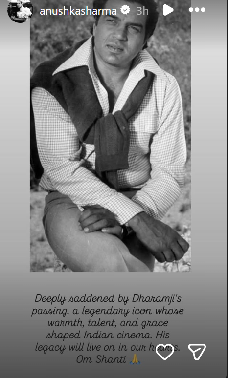 Anushka Sharma on Dharmendra demise