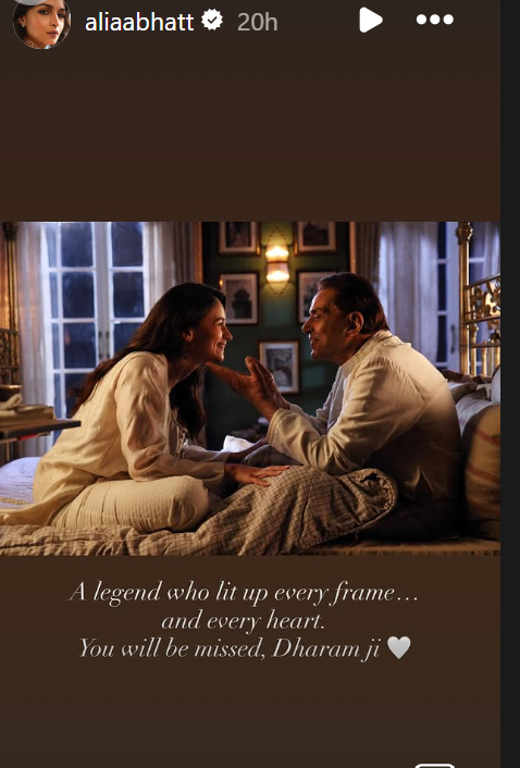 Alia post for Dharmendra