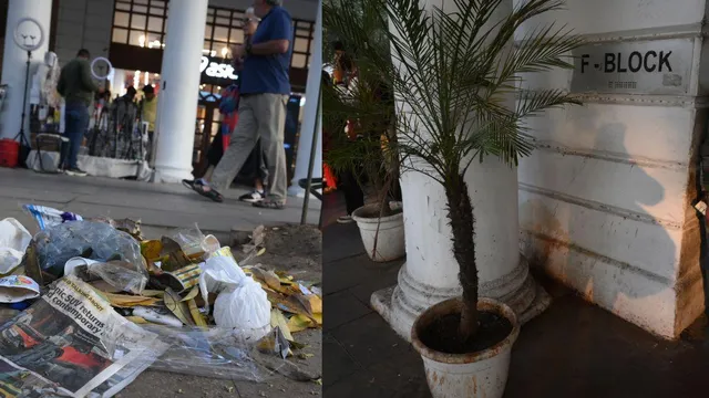delhi-news-connaught-place-cleanliness-drive-continues-to-face-challenges-as-paan-stains-and-litter-persist
