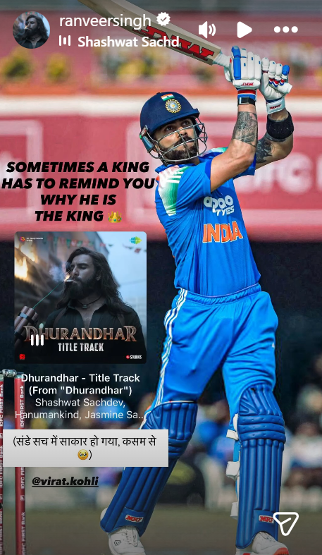 Ranveer singh on Virat kohli odi