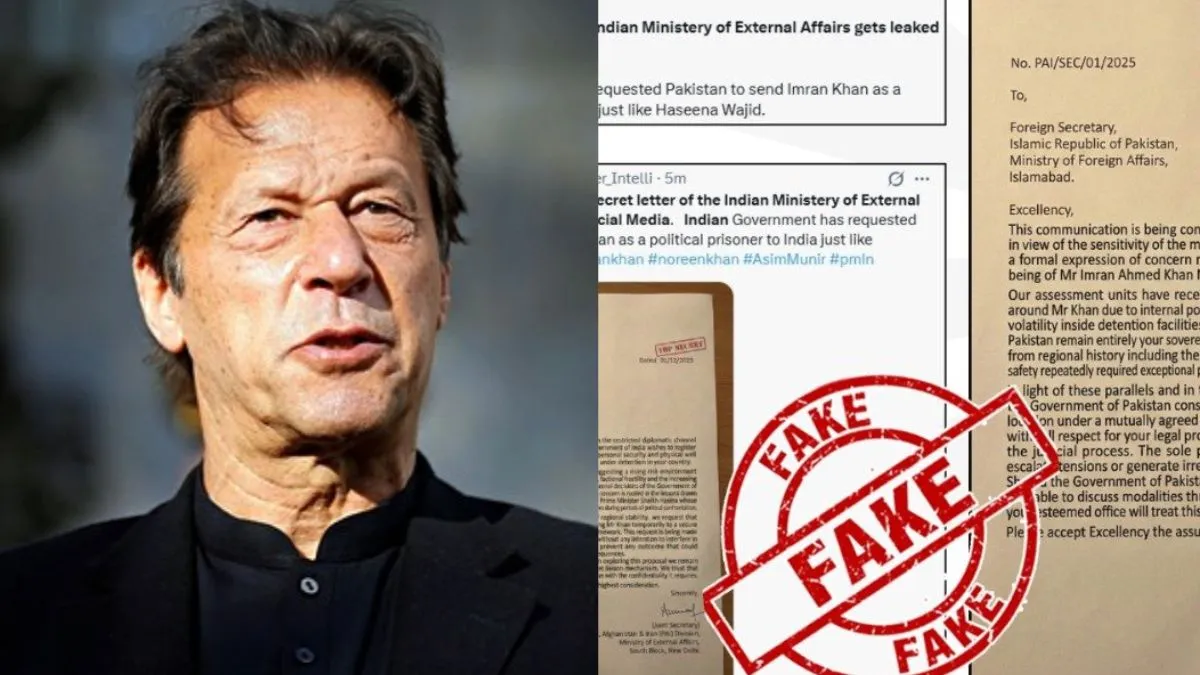 India Sought Custody Of Imran Khan? PIB Debunks Viral Pakistani Letter ...