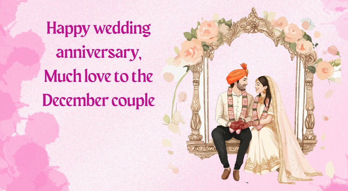 December Wedding Anniversary Wishes to sister