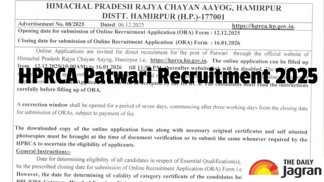hprca-patwari-recruitment-2025-notification-out-apply-online-begins-from-12-dec-for-530-posts-at-hprcahpgovin-details-here