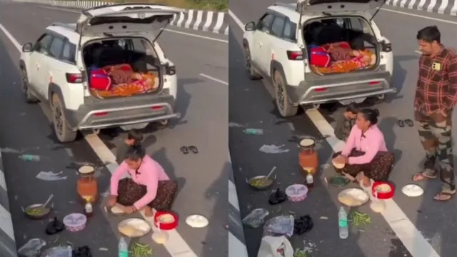 indian-couple-cooks-food-on-highway-justifies-saying-yeh-rest-area-hai-yahan-allowed-hai-viral-video